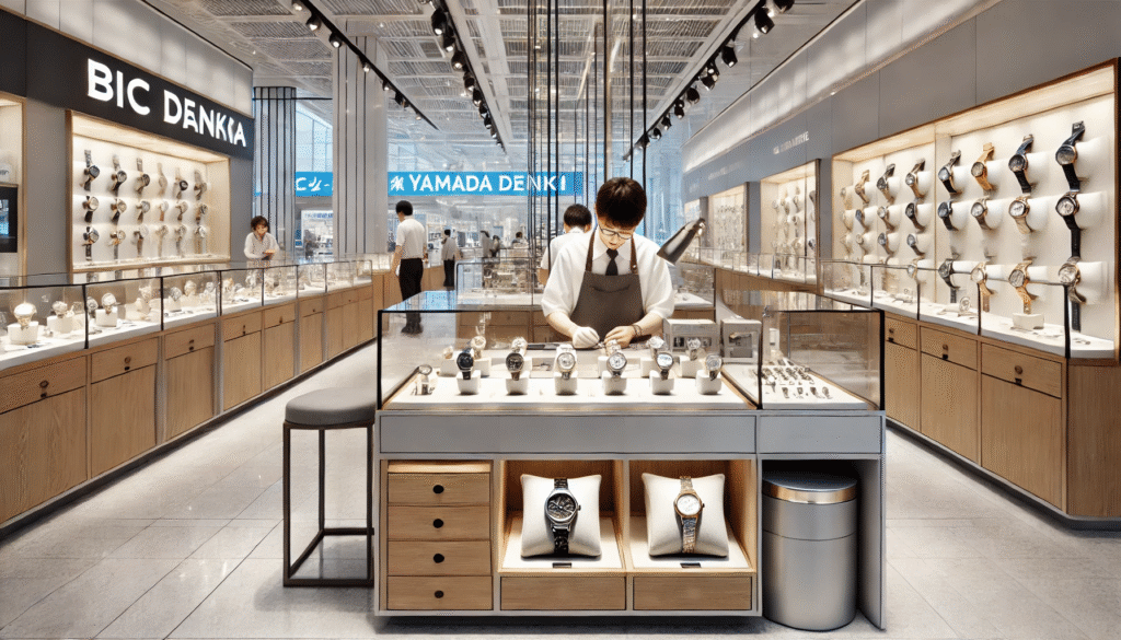 オメガの電池交換は家電量販店でできる?